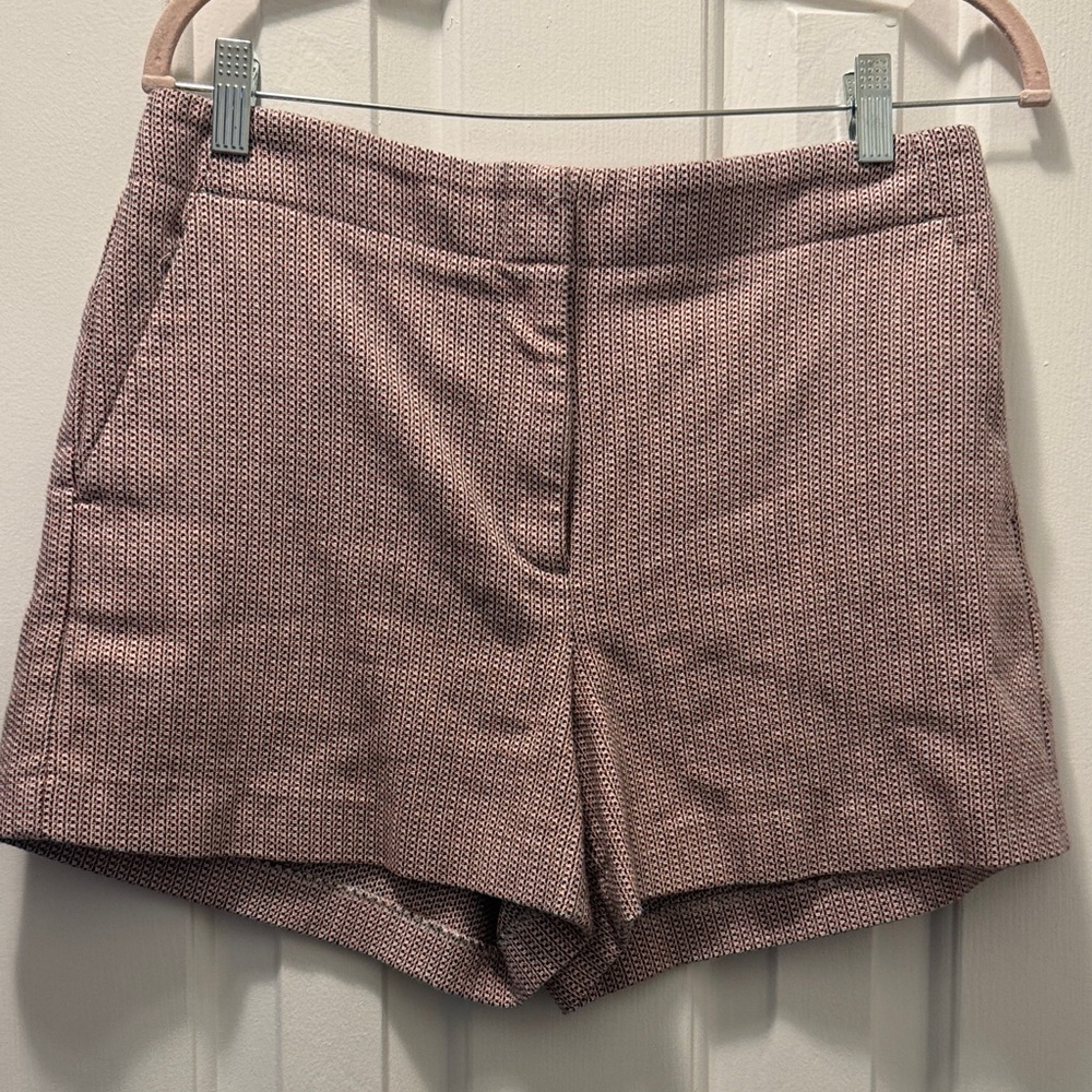 LOFT High Waist Textured Pink Shorts